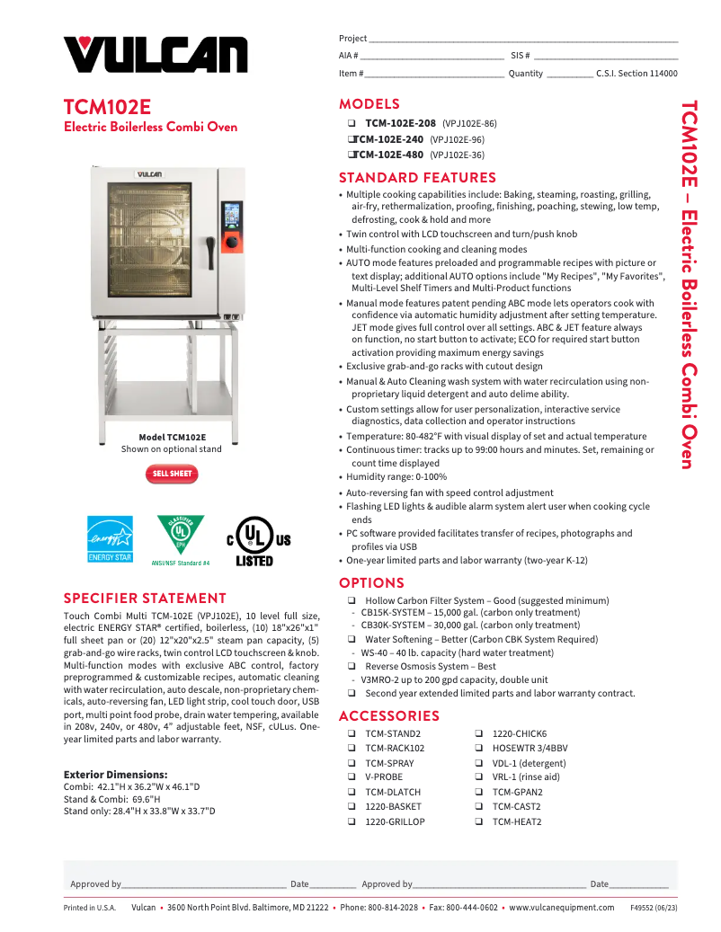 First page image of the manual for TCM-102E