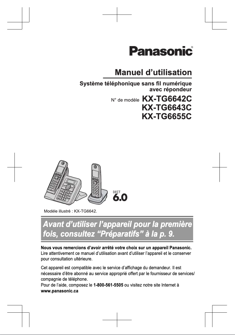 Image de la première page du manuel de l'appareil KX-TG6642