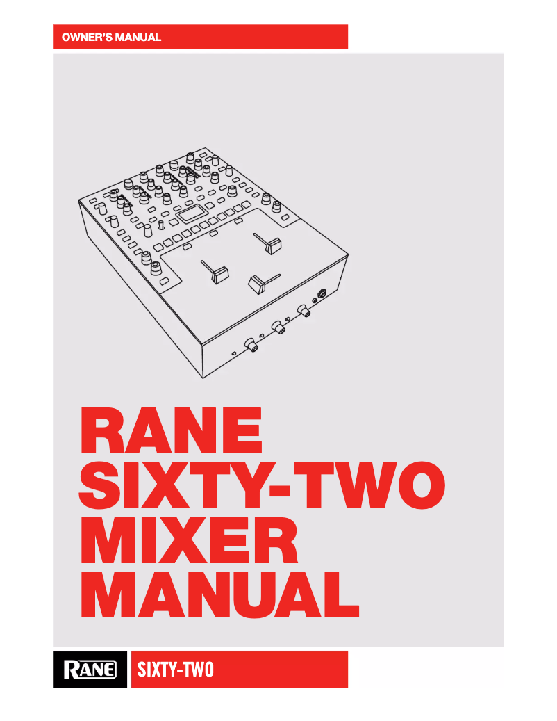 Page 1 of the manual User Manual Rane SIXTY-TWO
