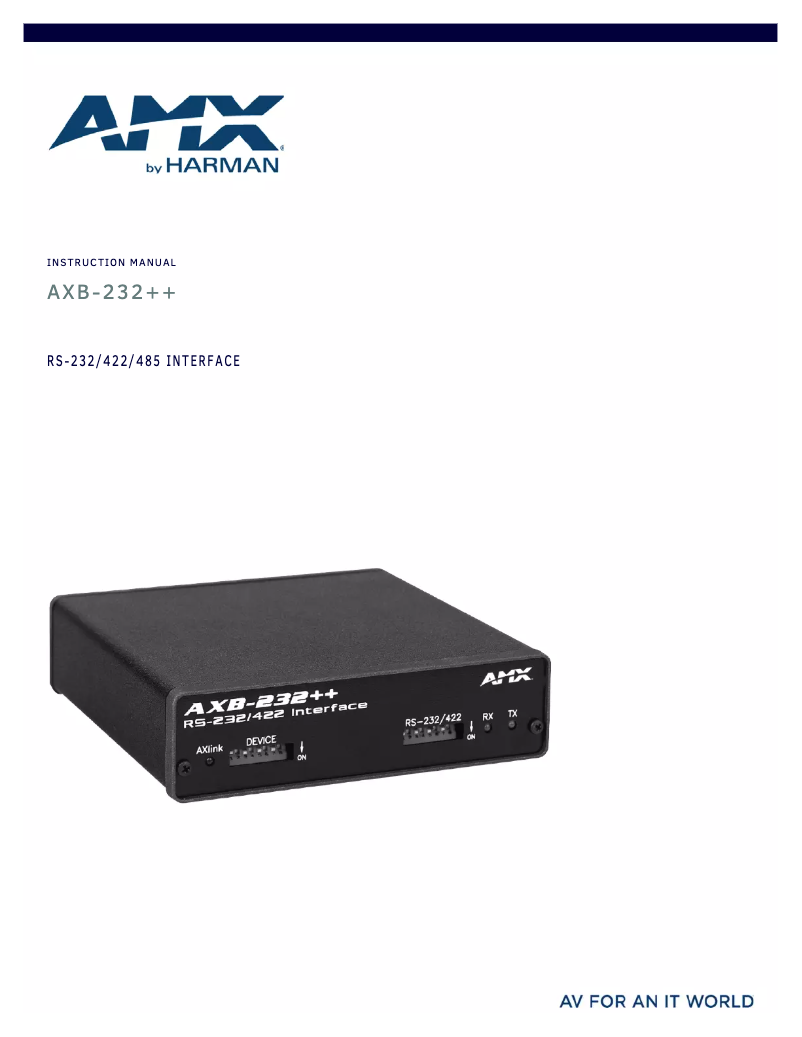 First page image of the manual for AXB-232++