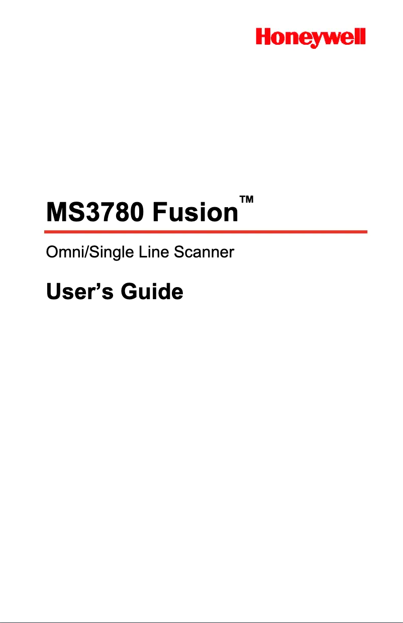 Page 1 of the manual User Manual Honeywell Fusion 3780