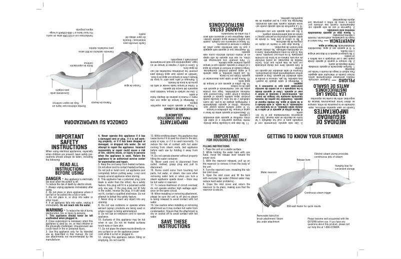 First page image of the manual for ExtremeSteam GS15RN