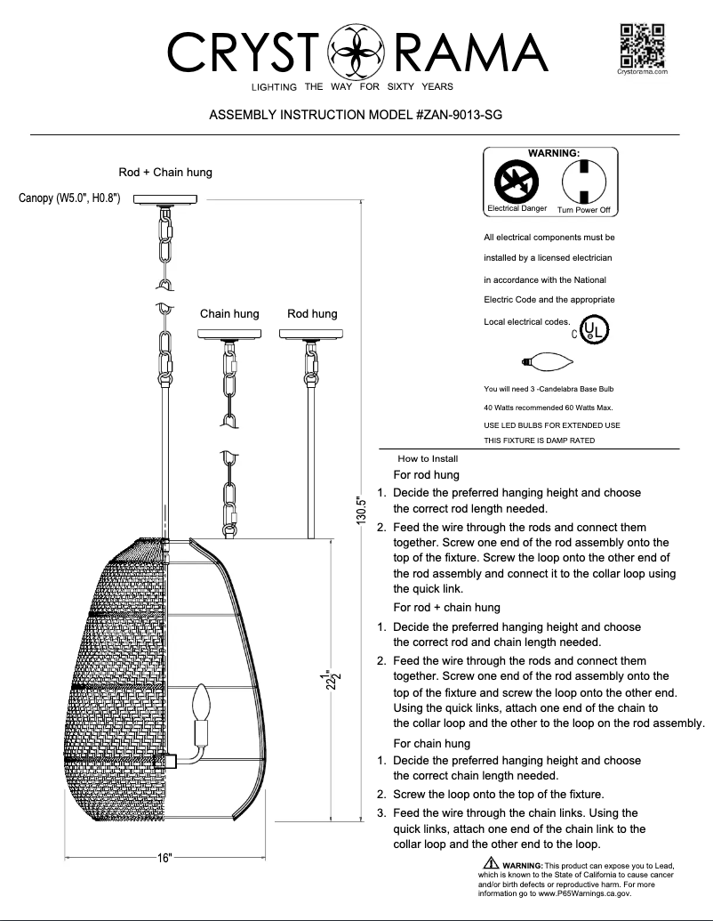 First page image of the manual for Zanzibar ZAN-9013-SG