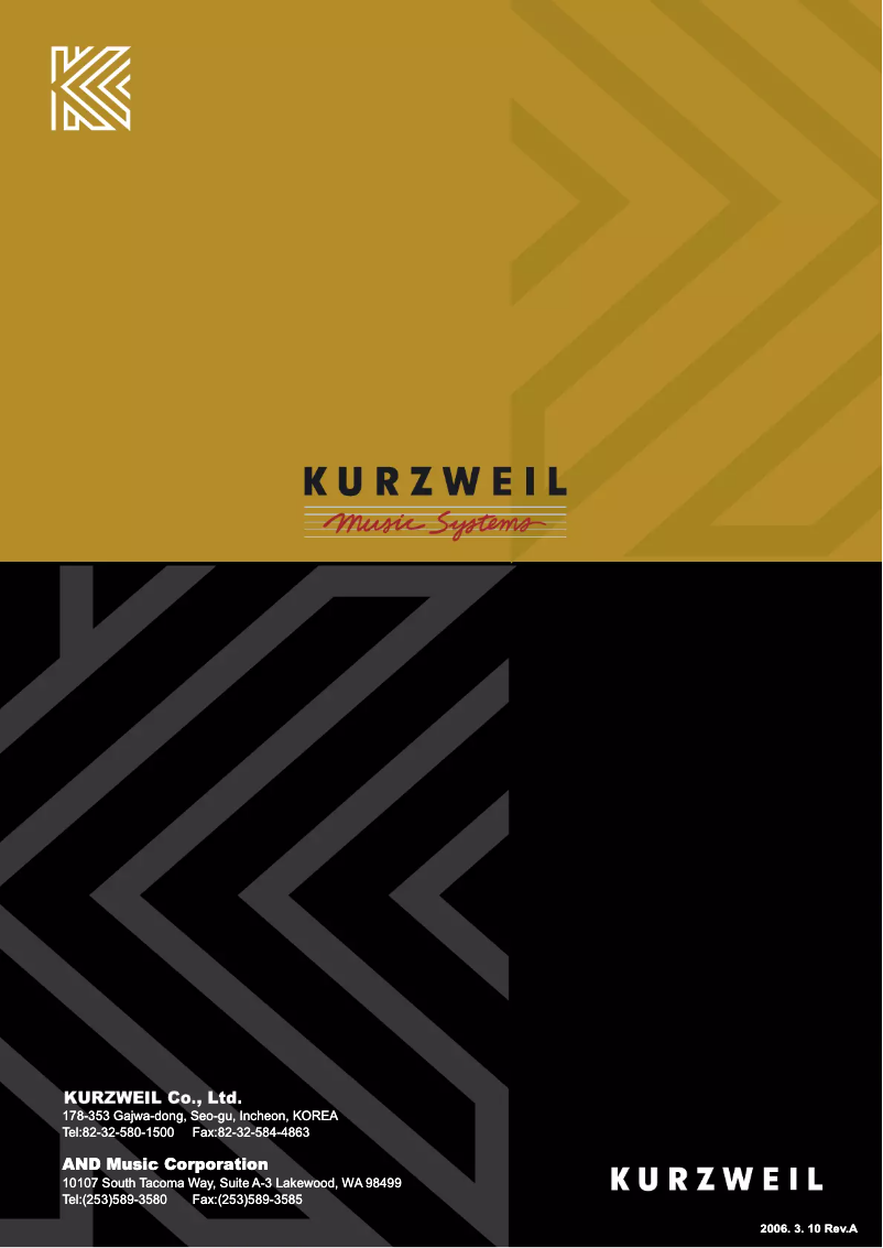 Page 1 of the manual User Manual Kurzweil RE-110