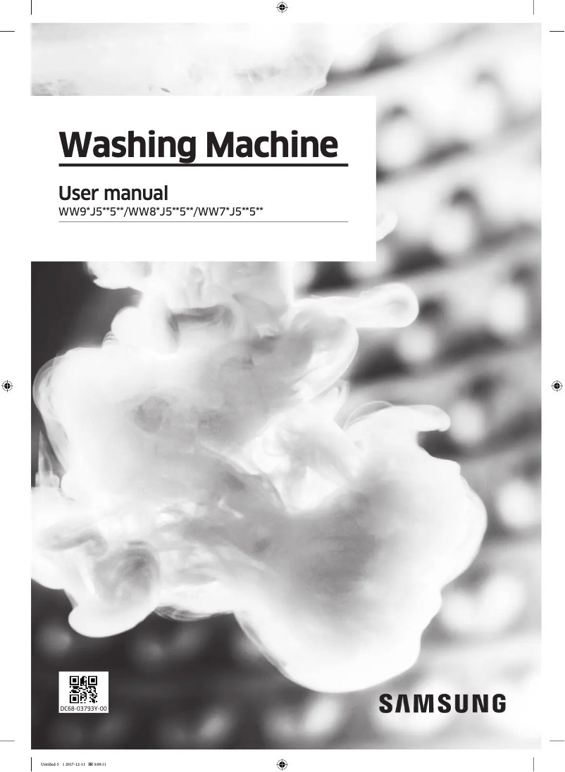 Page 1 of the manual Installation Guide Samsung WW70J5555FX