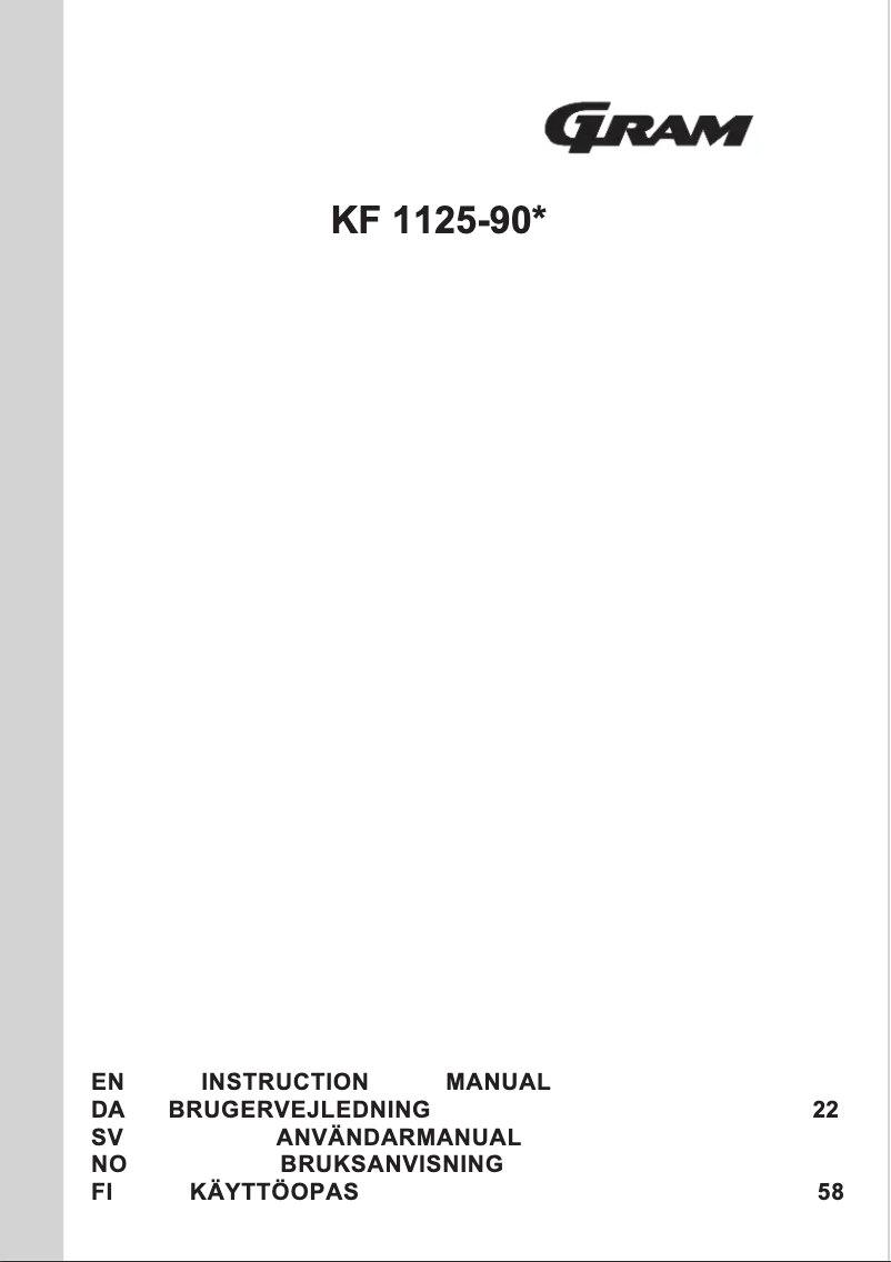 First page image of the manual for KF 1125-90/1