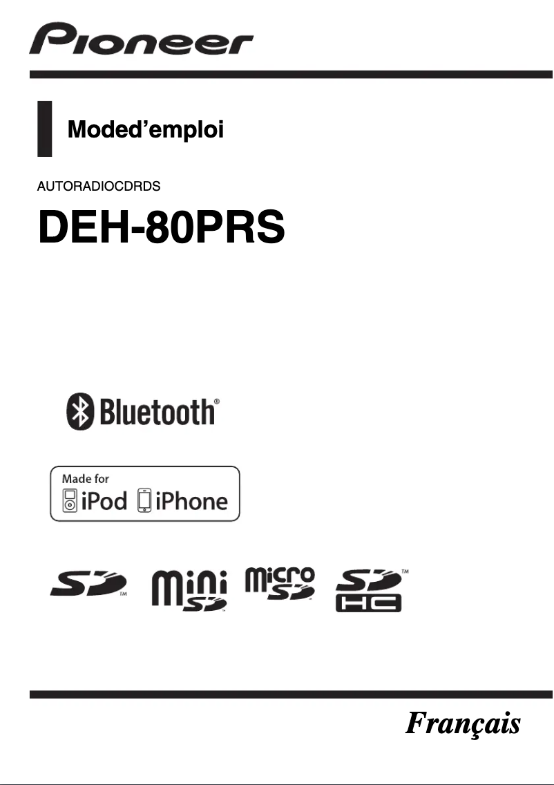 First page image of the manual for DEH-80PRS