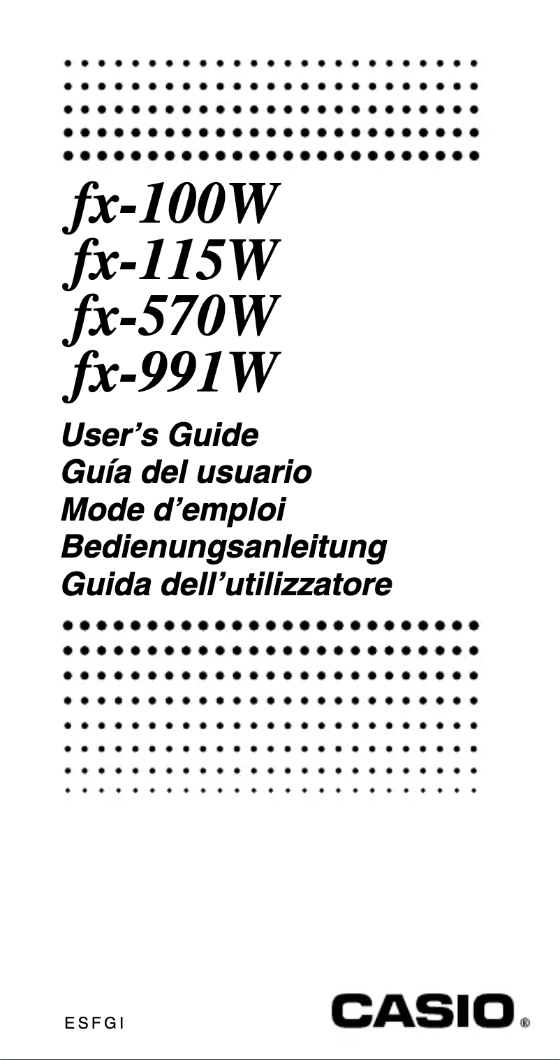 Page 1 of the manual User Manual Casio fx-991W