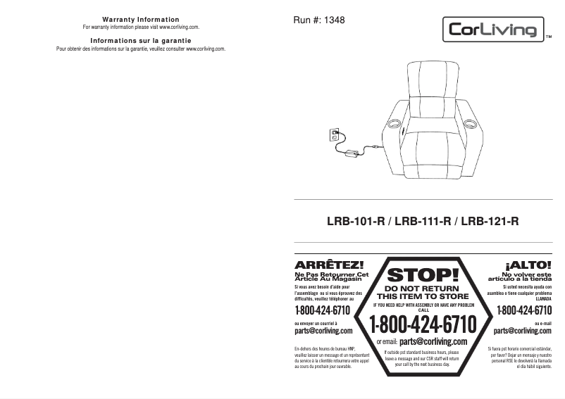 Page 1 of the manual User Manual CorLiving LRB-111-R