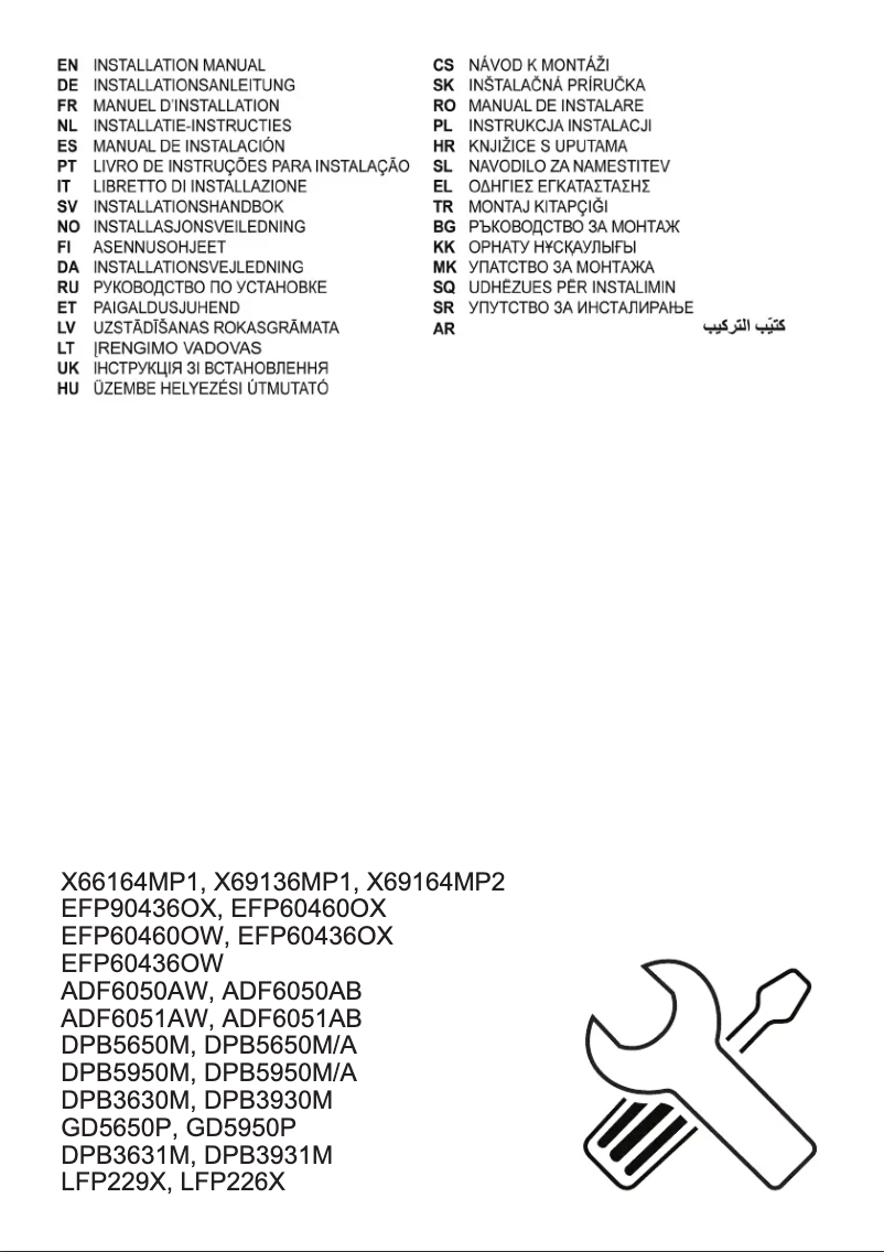 First page image of the manual for EFP60460OX