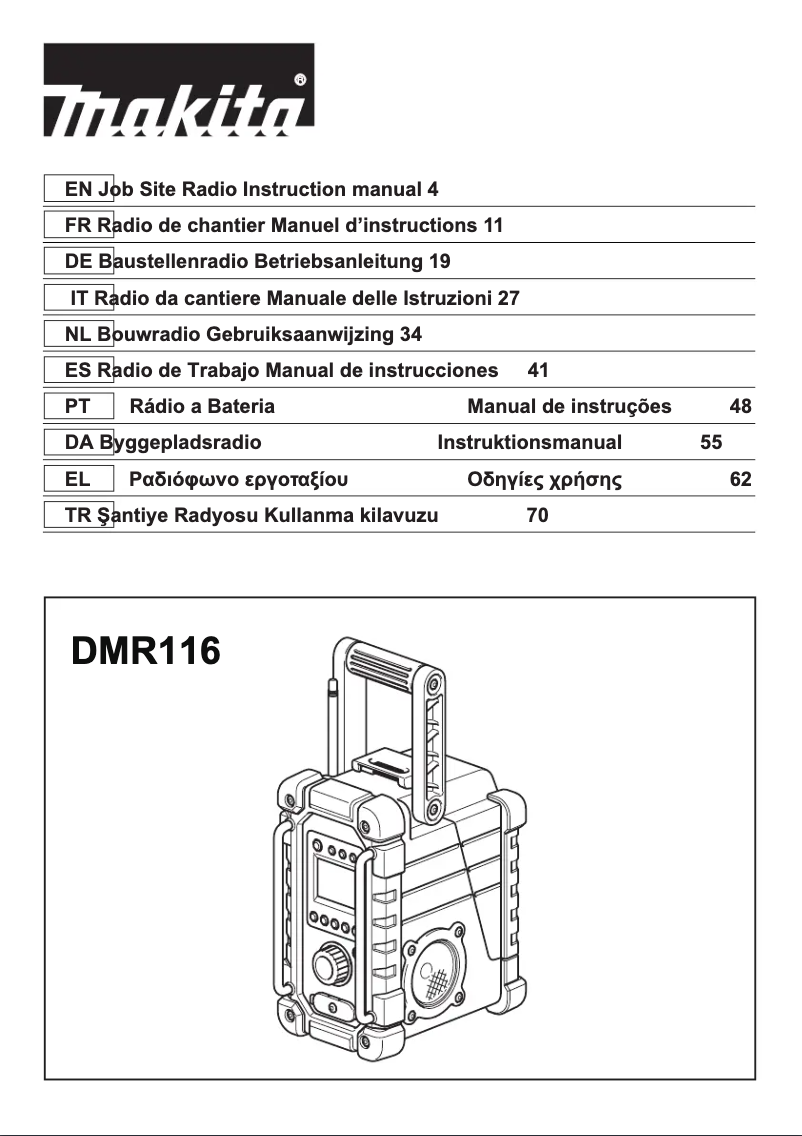 Page 1 of the manual User Manual Makita DMR116