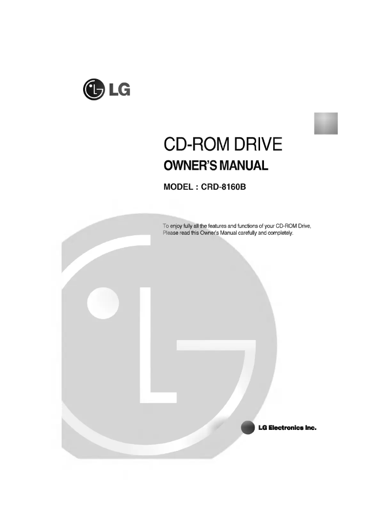 Page 1 of the manual User Manual LG CRD-8160B
