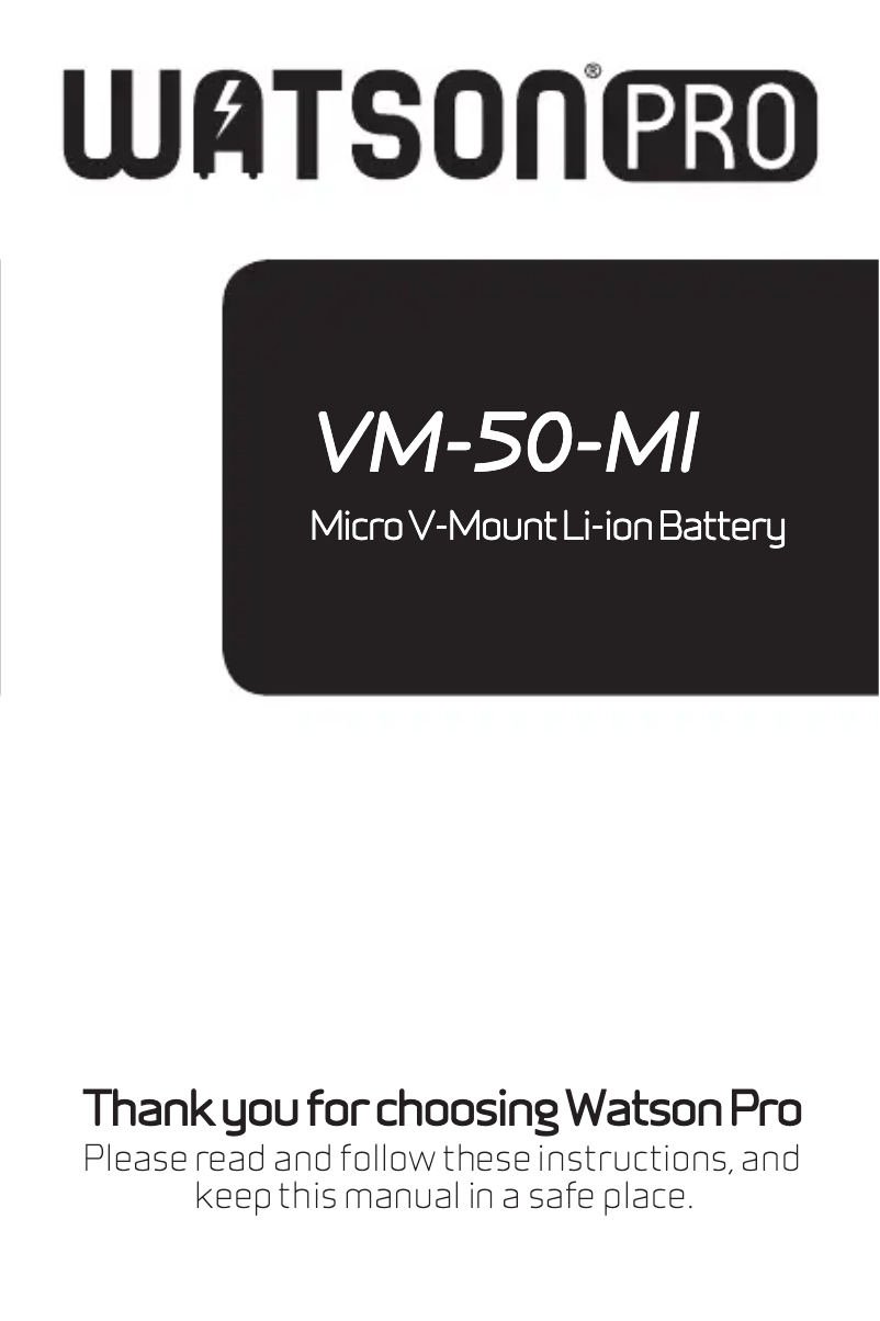First page image of the manual for VM-50-MI