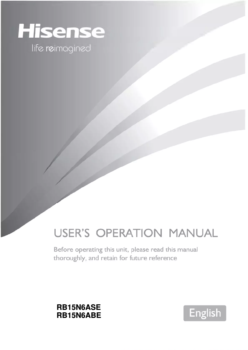 Page 1 of the manual User Manual Hisense RB15N6AWE