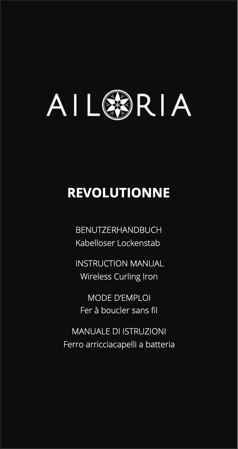 Page 1 of the manual User Manual Ailoria REVOLUTIONNE