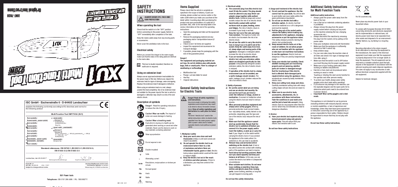 First page image of the manual for XMT-703U