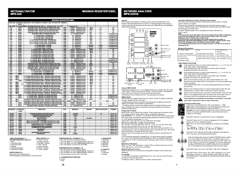 First page image of the manual for MPR-53-96