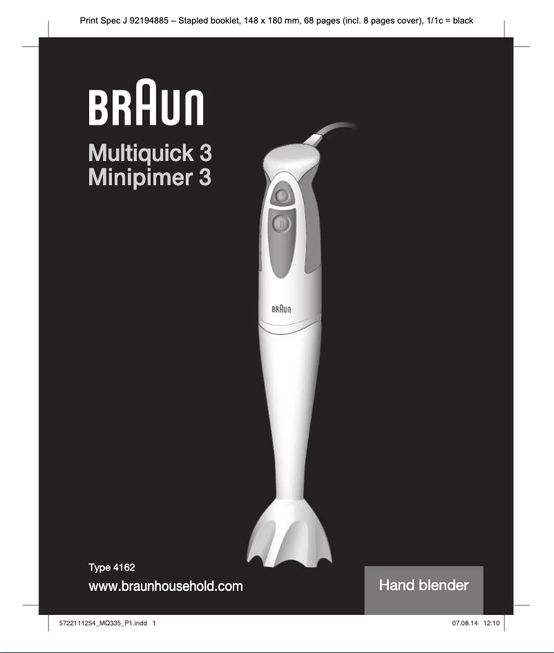 Page 1 of the manual User Manual Braun Multiquick 3 MQ 325 Spaghetti