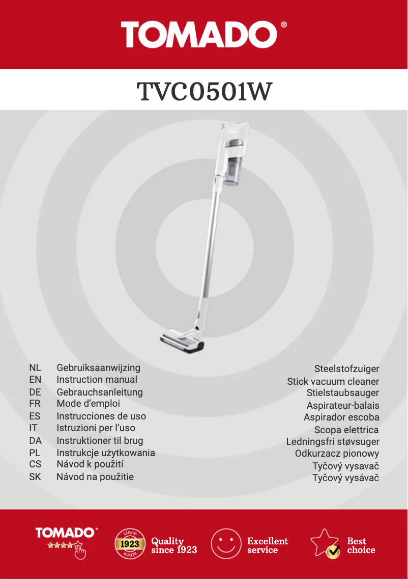 First page image of the manual for TVC0501W