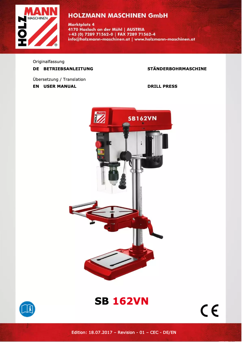 First page image of the manual for SB 162VN