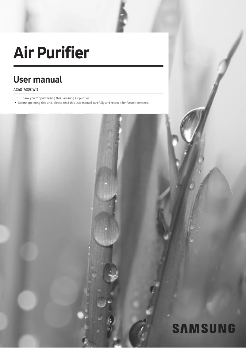 Page 1 of the manual User Manual Samsung AX5500K