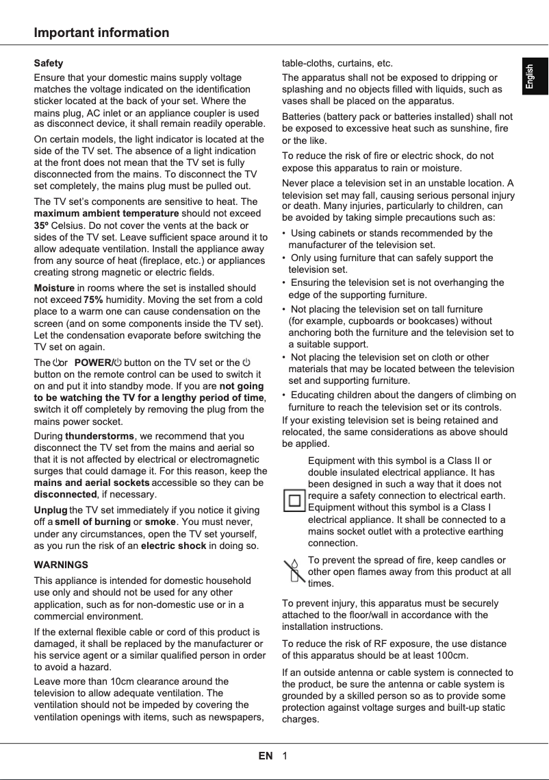 Page 1 of the manual User Manual TCL 55EC785