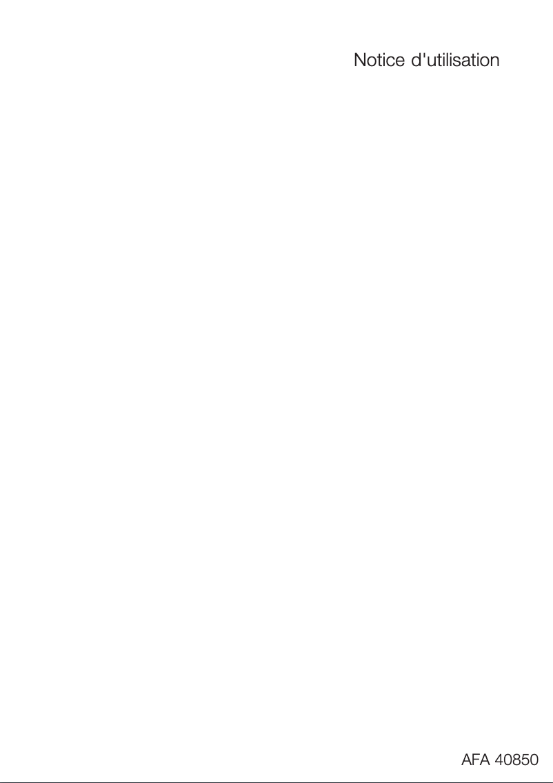 Page 1 of the manual User Manual Arthur Martin-Electrolux AFA40850X