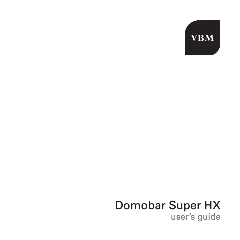 First page image of the manual for Domobar Super HX