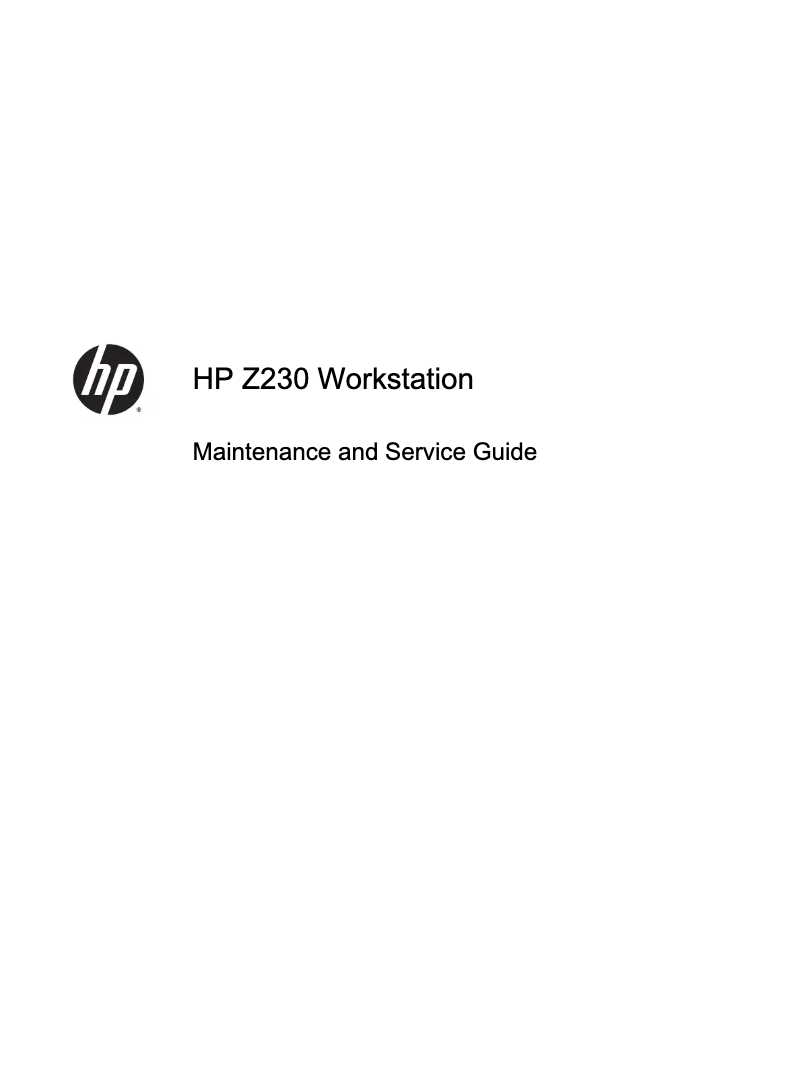 Page 1 of the manual User Manual HP Z230