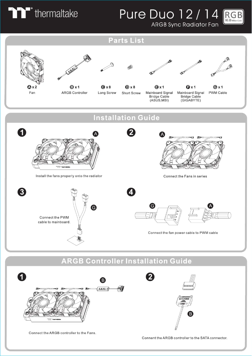 Page 1 of the manual User Manual Thermaltake Pure Duo 12