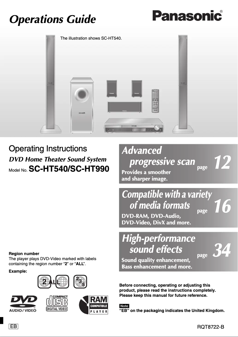 Image de la première page du manuel de l'appareil SC-HT990