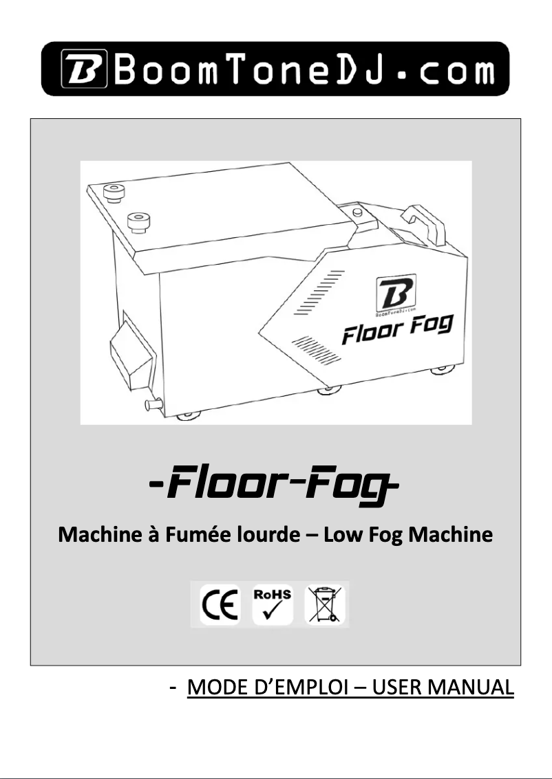 Page 1 de la notice Manuel utilisateur BoomTone DJ FLOOR FOG