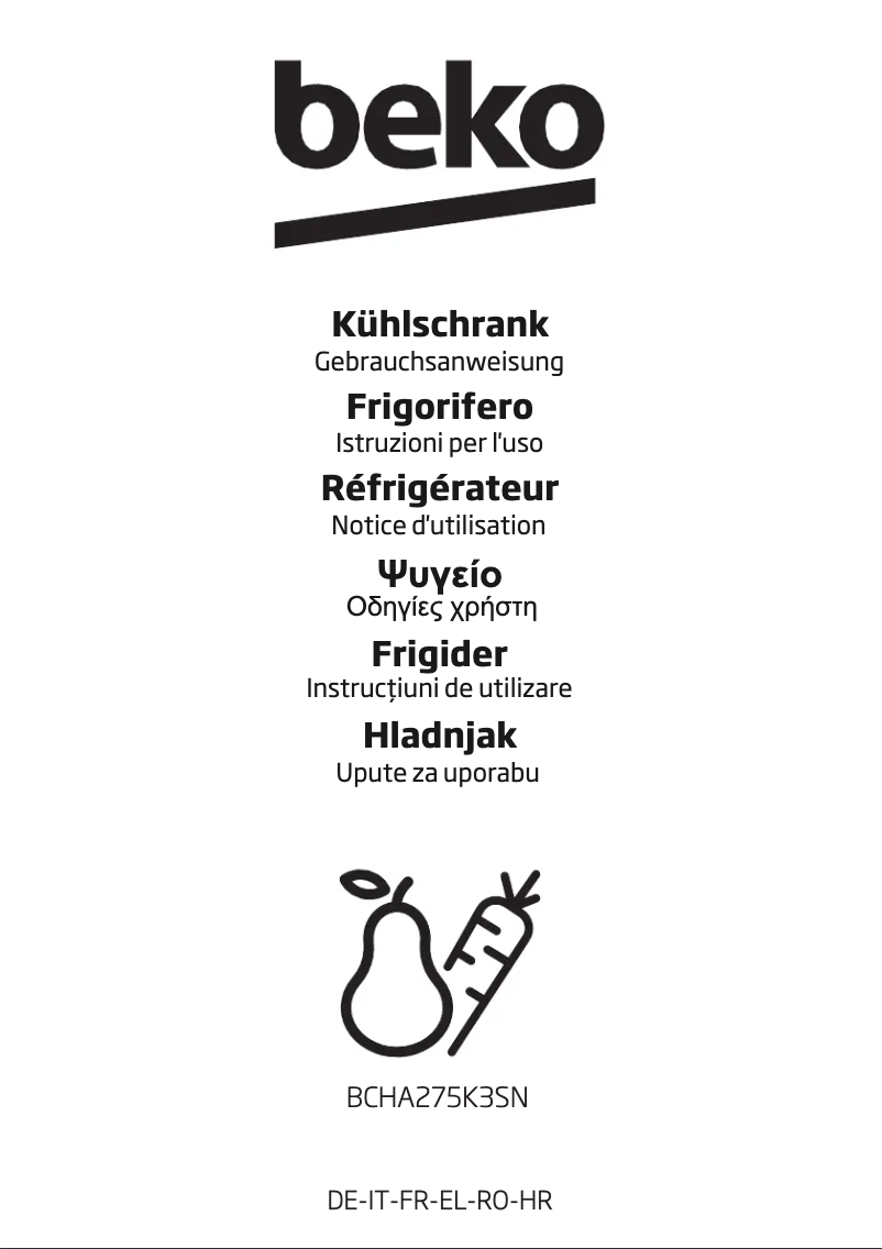 Page 1 of the manual User Manual Beko BCHA275K3S