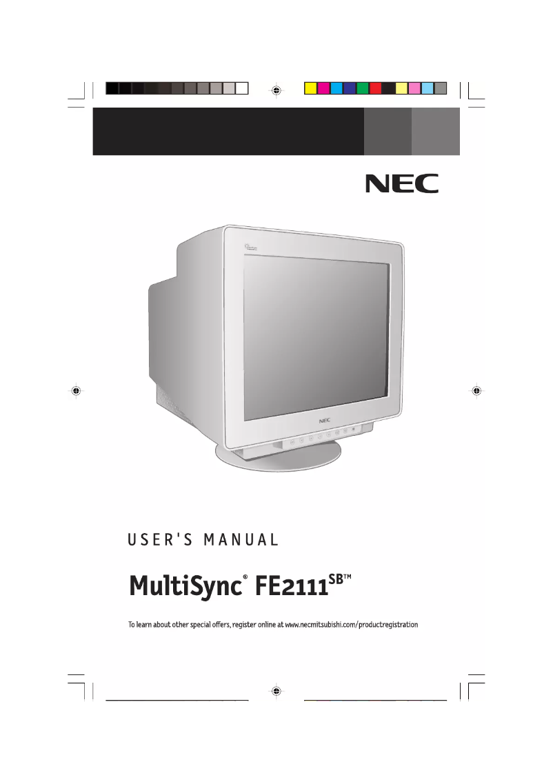 First page image of the manual for MultiSync FE2111SB