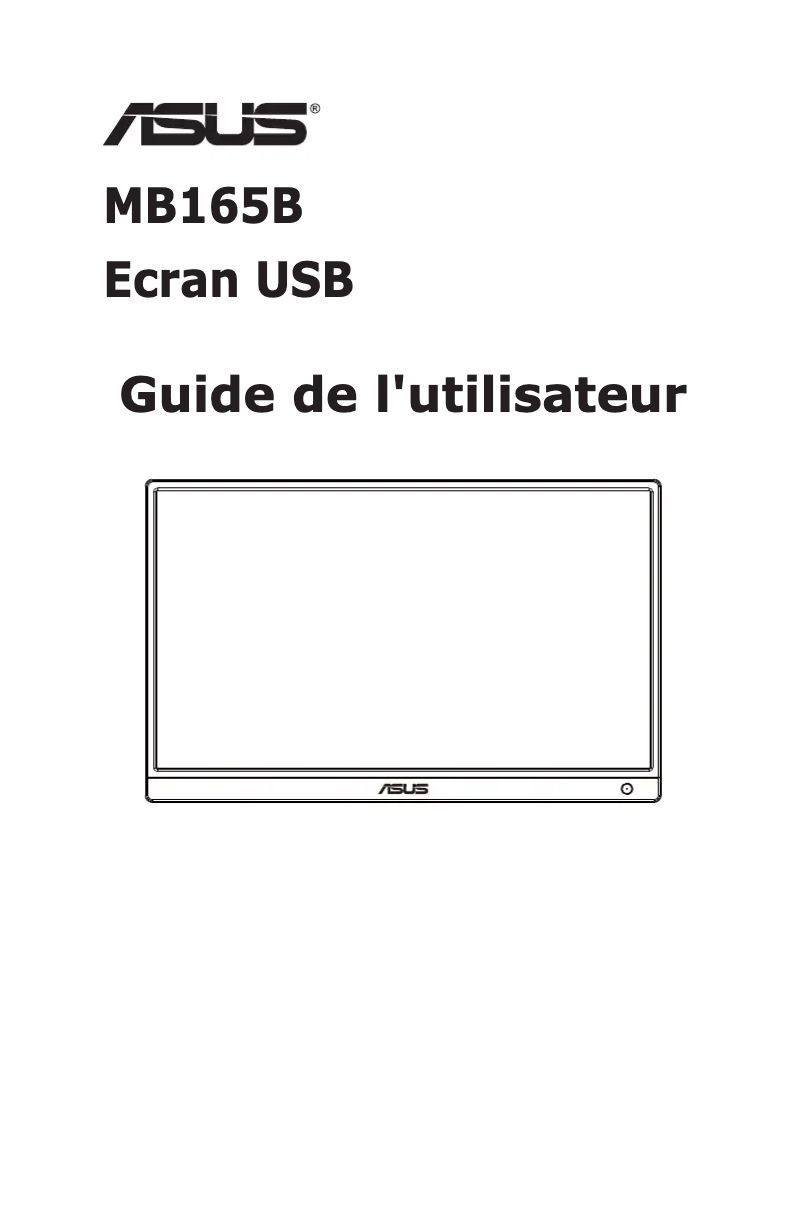 First page image of the manual for ZenScreen MB165B