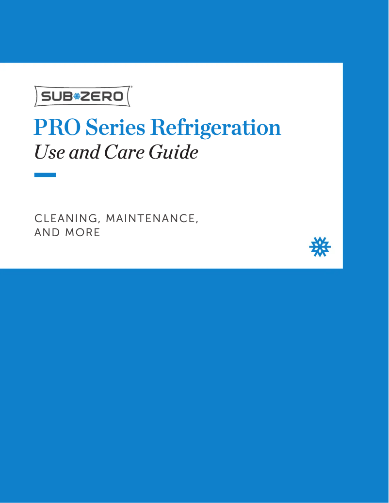 Page 1 of the manual User Manual Sub-Zero PRO3650/LH