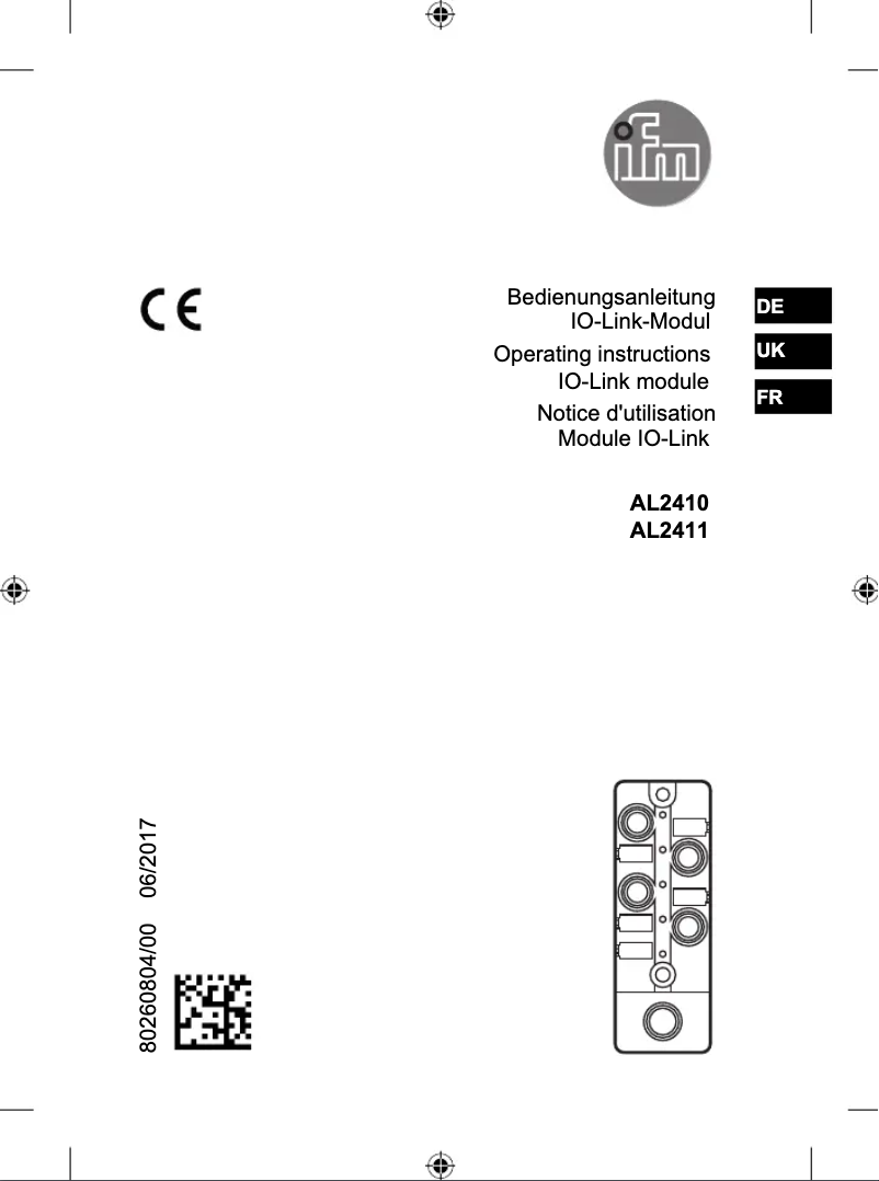 First page image of the manual for AL2410