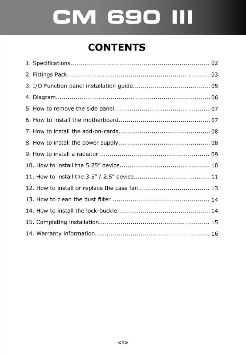 First page image of the manual for CM 690 III