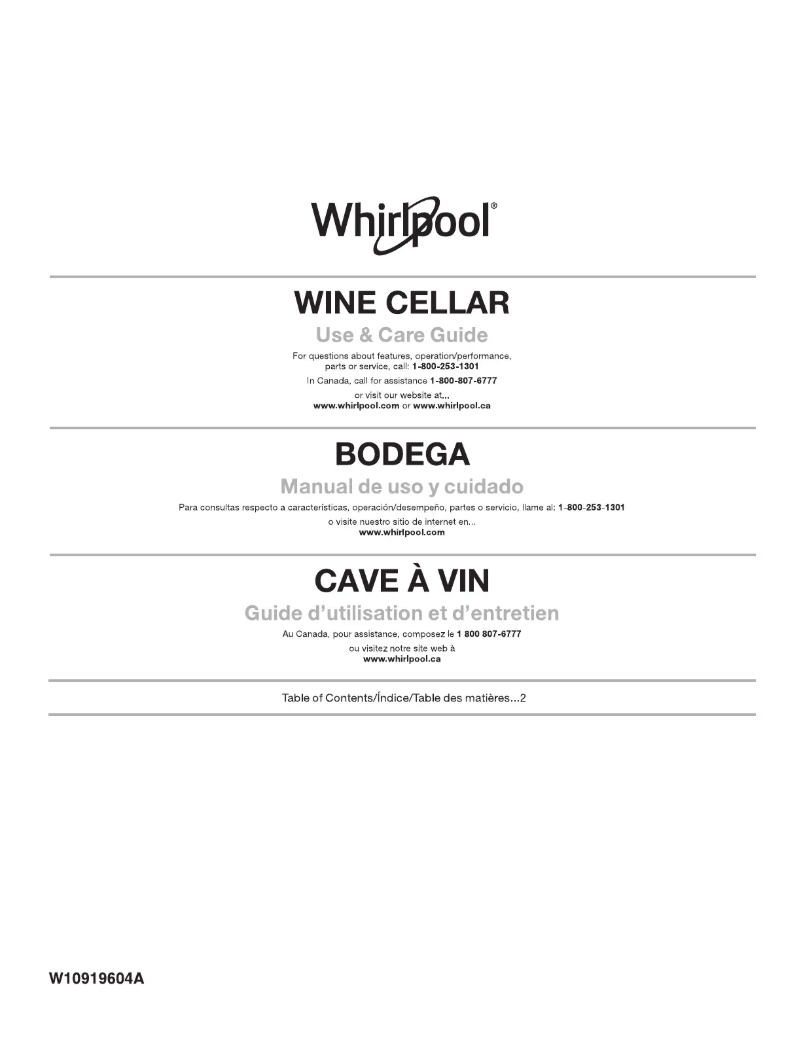 Page 1 of the manual Use and Maintenance Manual Whirlpool WUW55X24HS