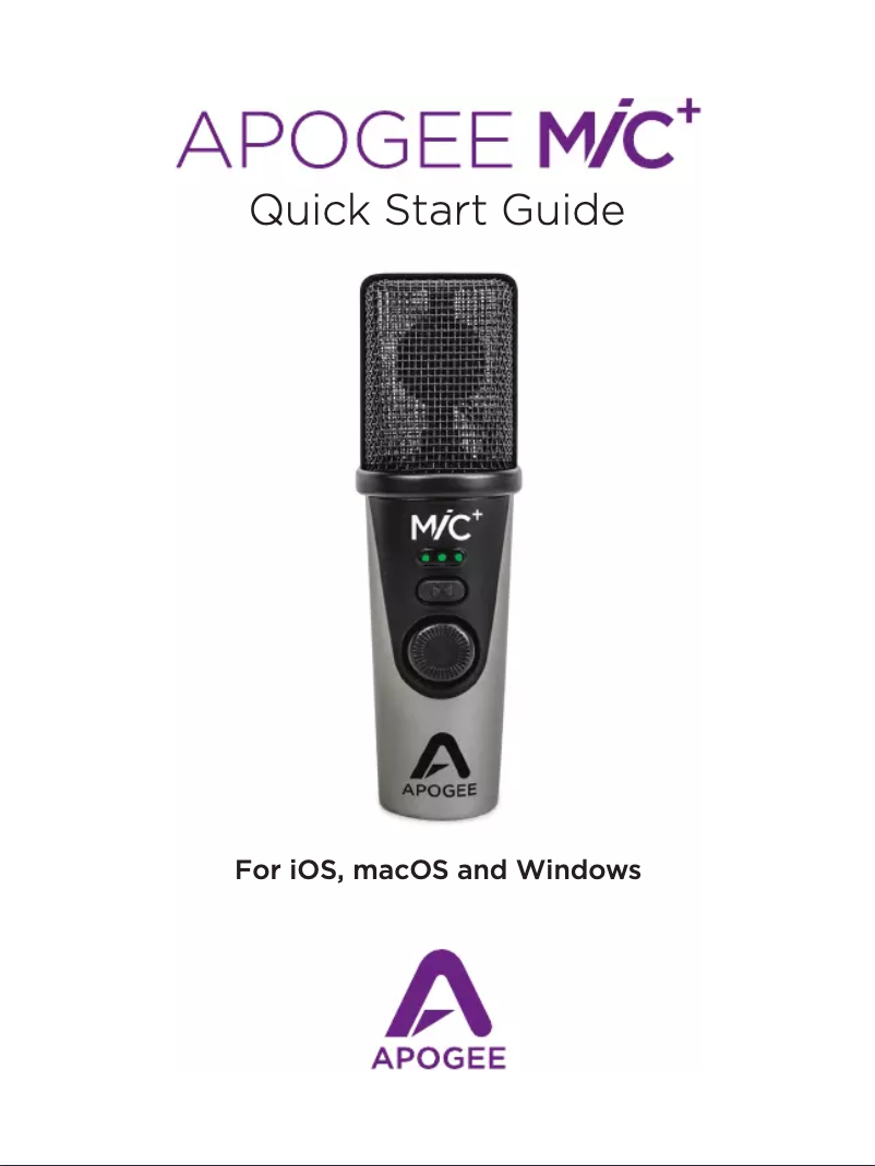 First page image of the manual for Mic Plus
