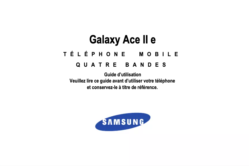 Page 1 of the manual User Manual Samsung Galaxy Ace 2