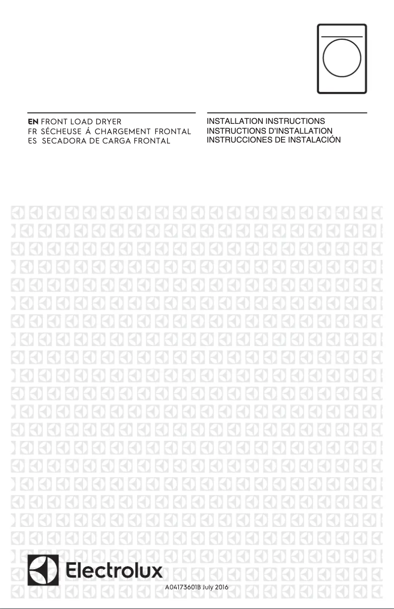 Page 1 of the manual Installation Guide Electrolux EFMC617SIW