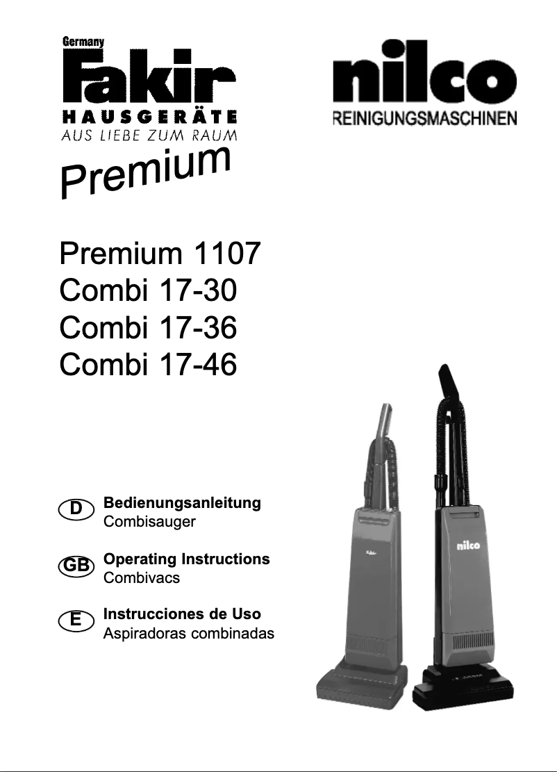 First page image of the manual for Premium 1107