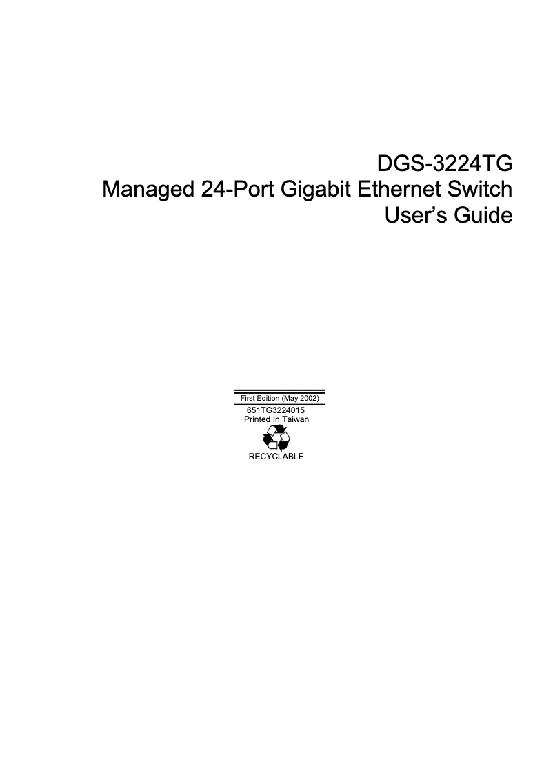 Page 1 of the manual User Manual D-Link DGS-3224TG