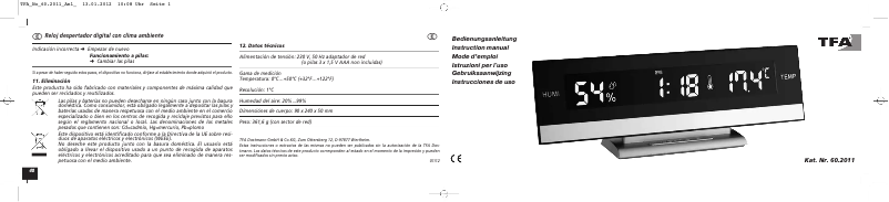 Image de la première page du manuel de l'appareil 60.2011