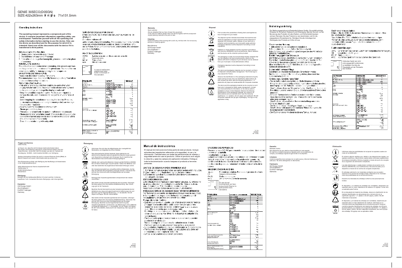 First page image of the manual for 305 ECO