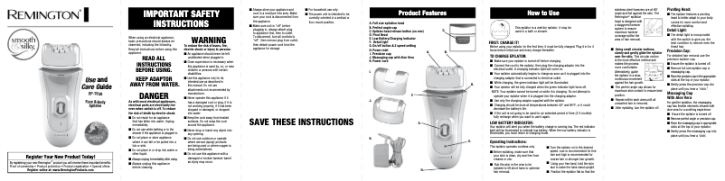 Page 1 of the manual User Manual Remington EP7030D