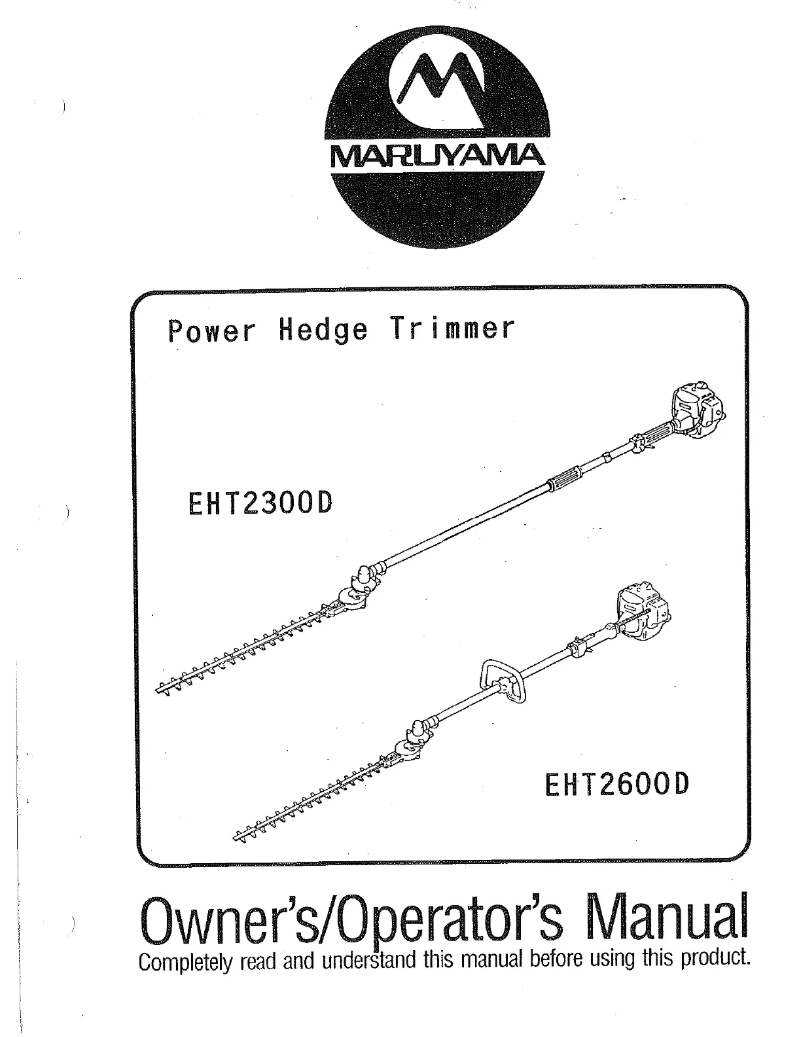 First page image of the manual for EHT2600