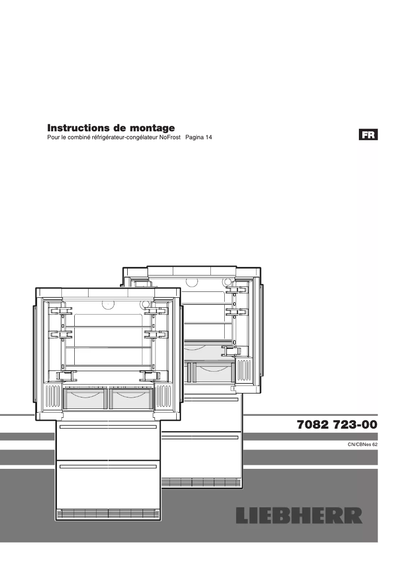 Page 1 of the manual Installation Guide Liebherr CBNes 6256