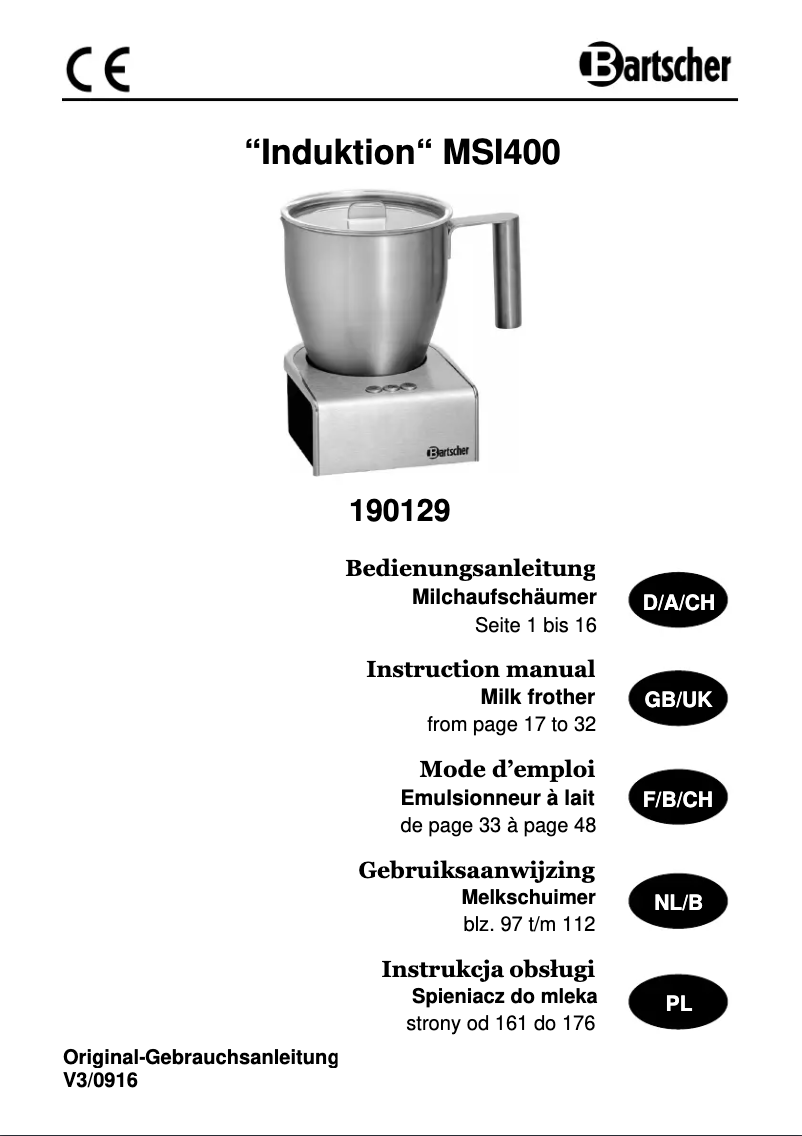 First page image of the manual for MSI400